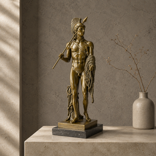 Sculpture en bronze Jason et la Toison d'Or sur marbre