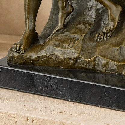 Sculpture en bronze Le Baiser d'après Rodin sur marbre, vue 6