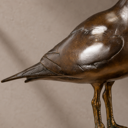 Sculpture en bronze mouette sur pieu d'amarrage, vue 4
