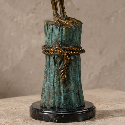 Sculpture en bronze mouette sur pieu d'amarrage, vue 7