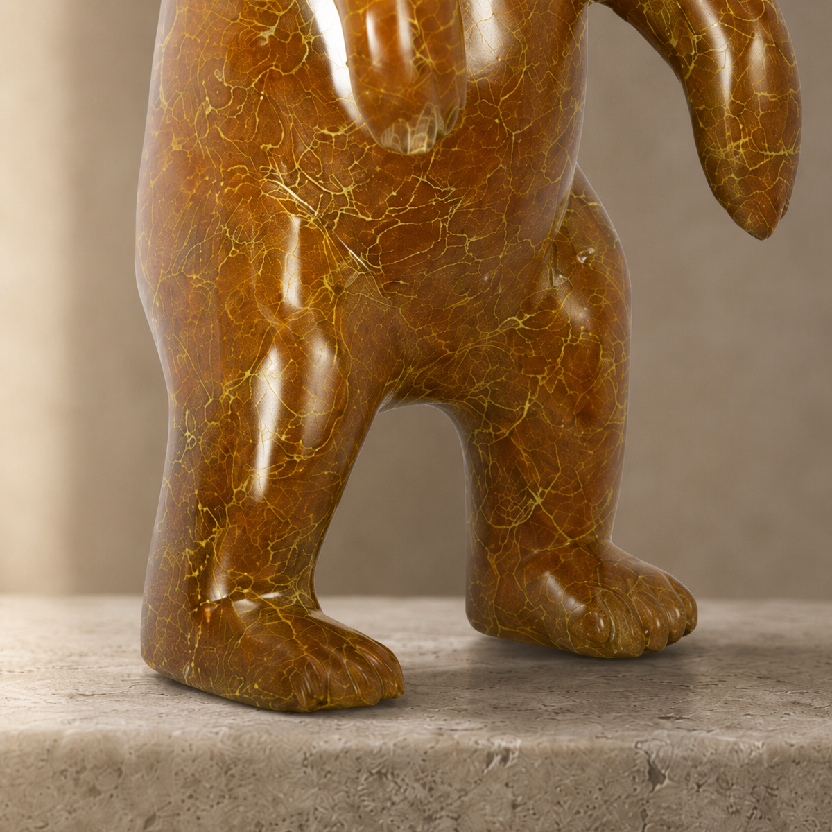 Sculpture en bronze patiné, ours brun dressé, vue 6