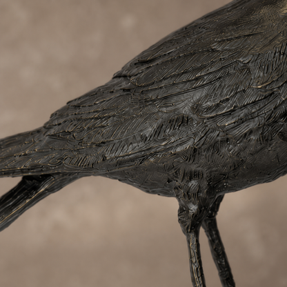 Sculpture en bronze patiné représentant un corbeau, vue 5