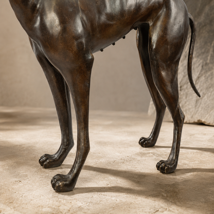 Sculpture en bronze patiné représentant un lévrier, vue 6