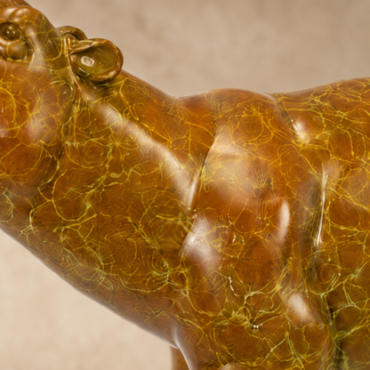 Sculpture en bronze patiné représentant un hippopotame, vue 4