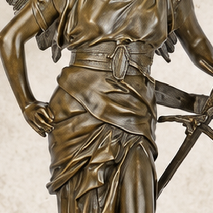 Sculpture en bronze patiné, victoire ailée à l'épée, vue 5