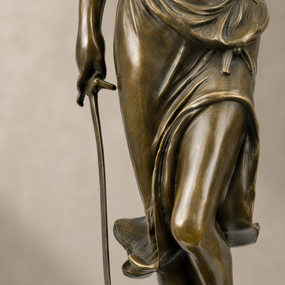 Sculpture en bronze Thémis déesse de la Justice sur socle, vue 5