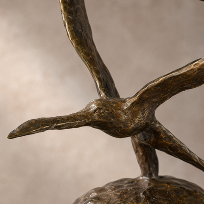 Sculpture en bronze trio d'oies sauvages en vol, vue 7