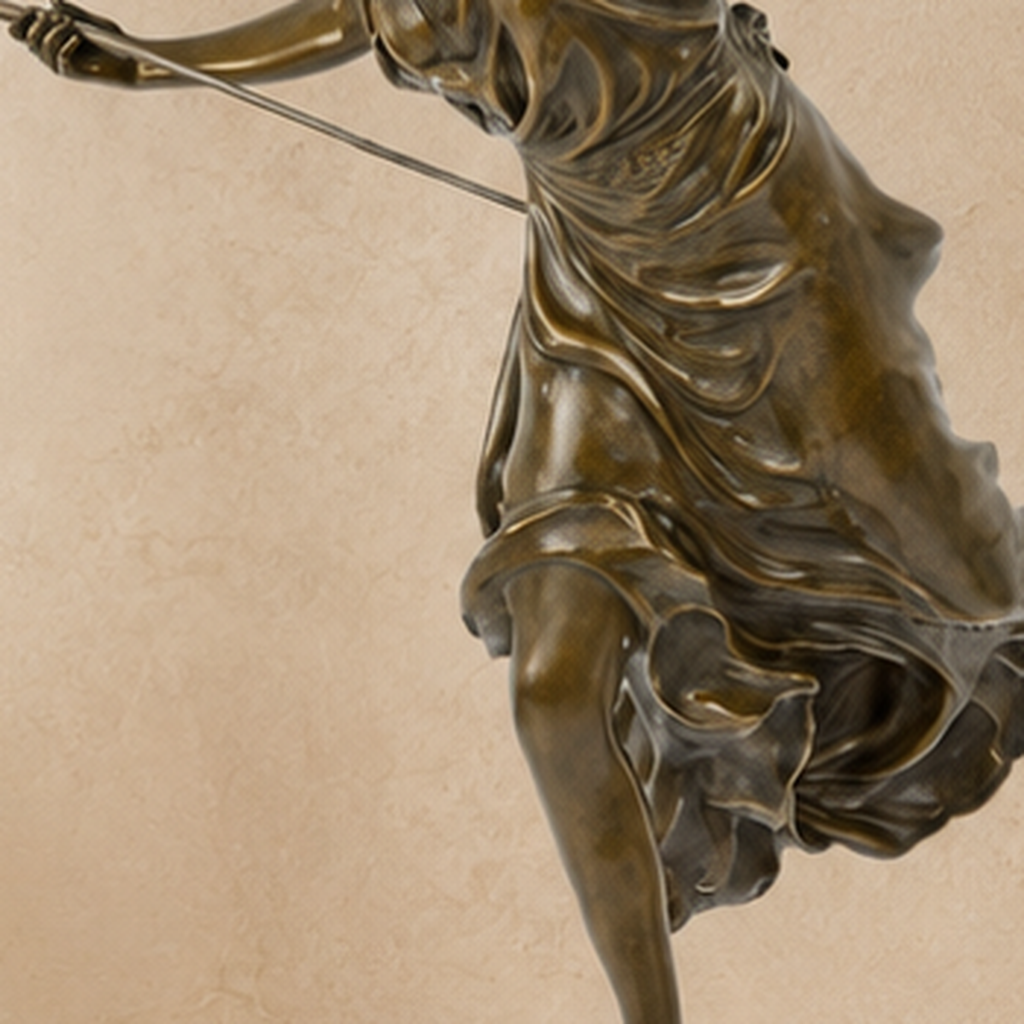 Sculpture en bronze Victoire ailée à la trompette sur socle, vue 6