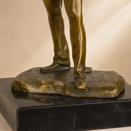 Sculpture en bronze violoniste Johann Strauss sur marbre, vue 6