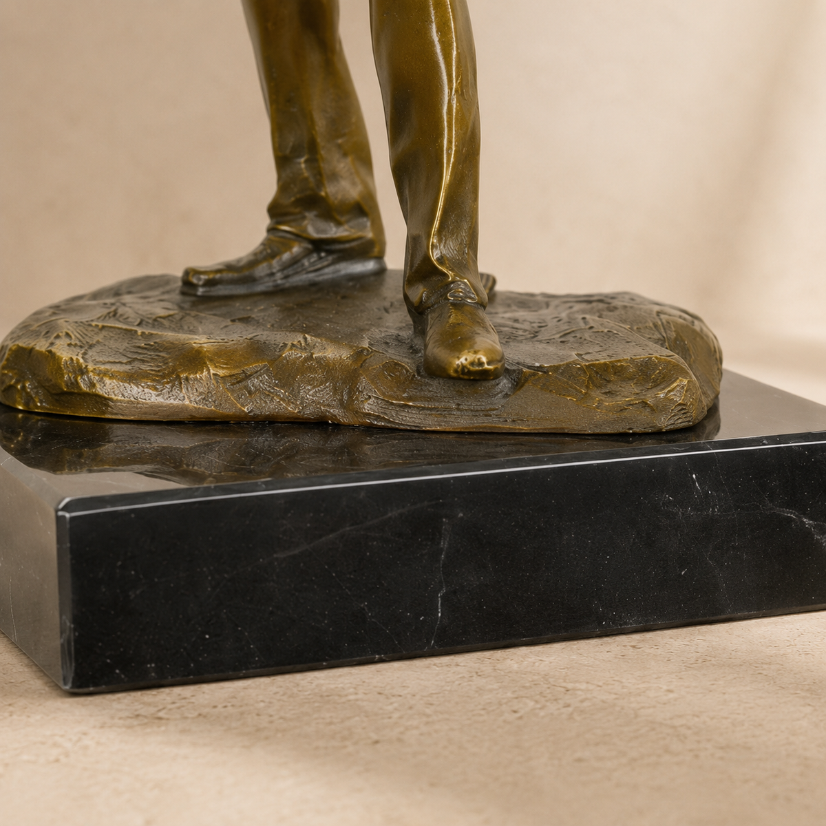Sculpture en bronze violoniste Johann Strauss sur marbre, vue 7