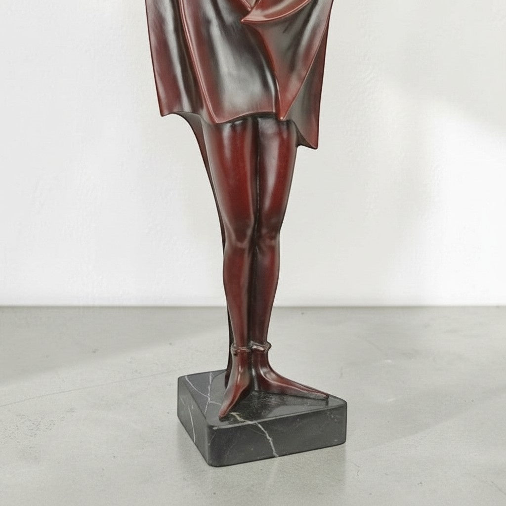 Sculpture Méphistophélès en bronze patiné et ivoire, vue 3