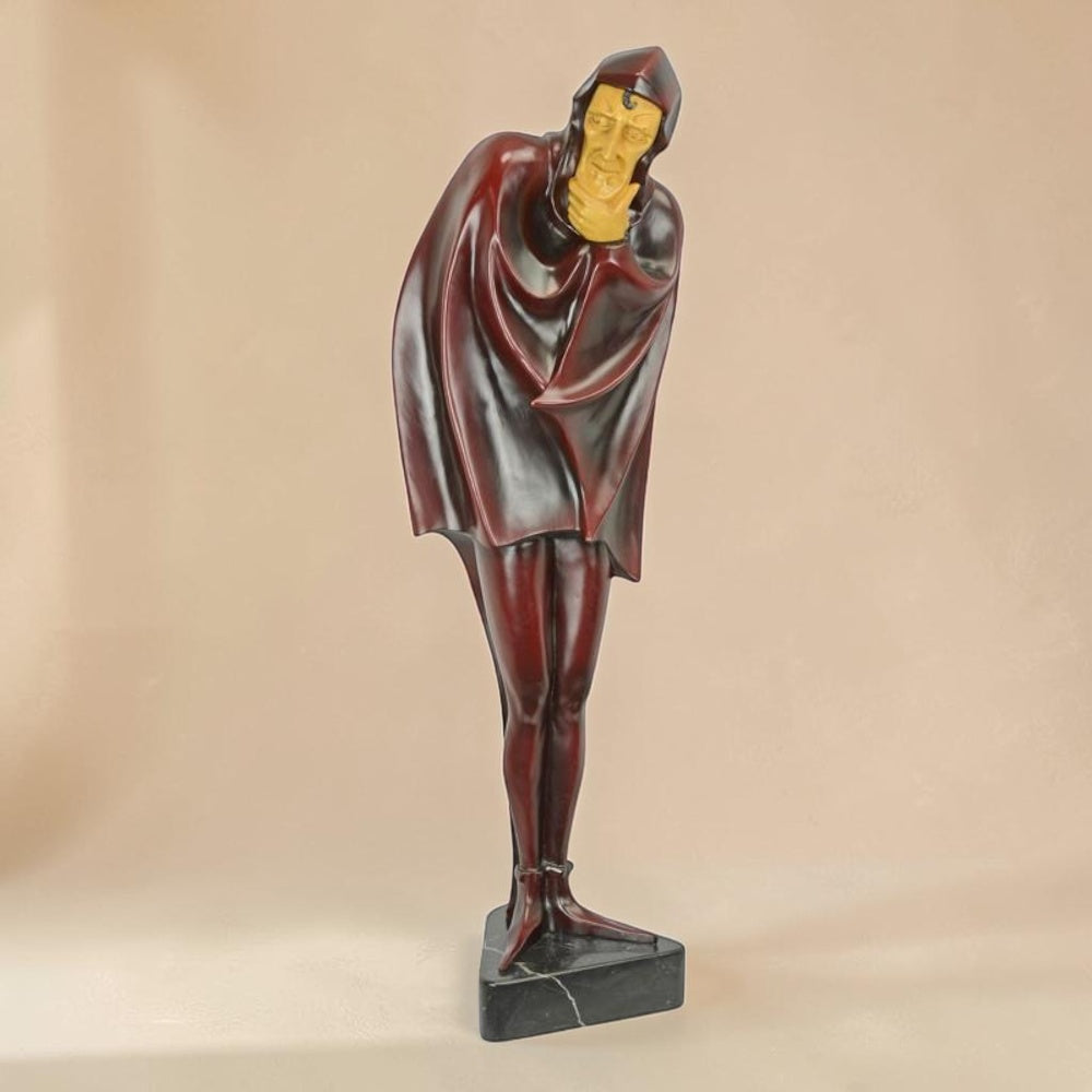 Sculpture Méphistophélès en bronze patiné et ivoire, vue 4