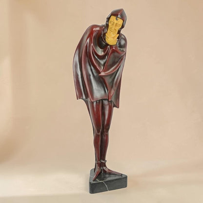 Sculpture Méphistophélès en bronze patiné et ivoire, vue 4