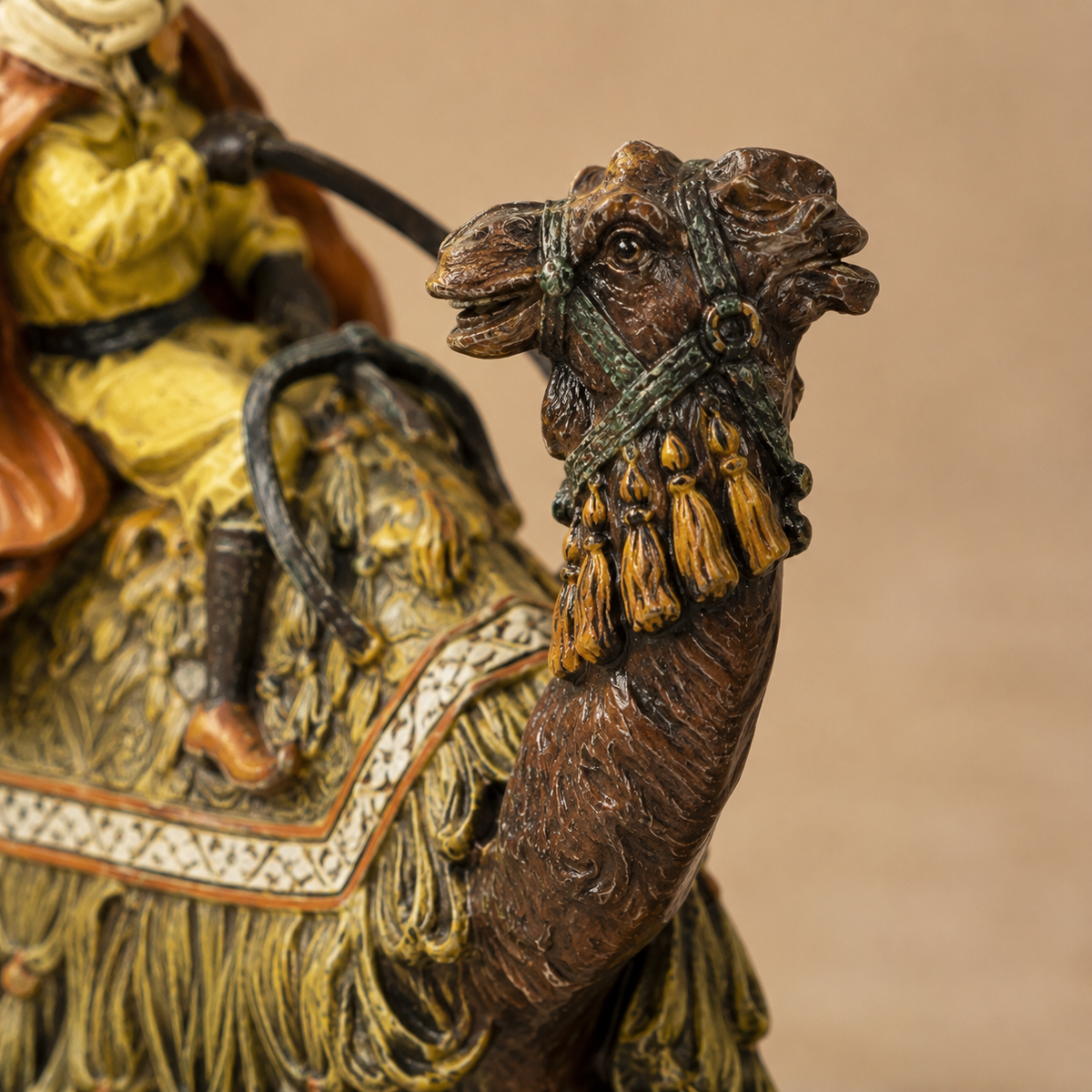 Sculptures bronze polychrome, chameliers arabes, vue 5