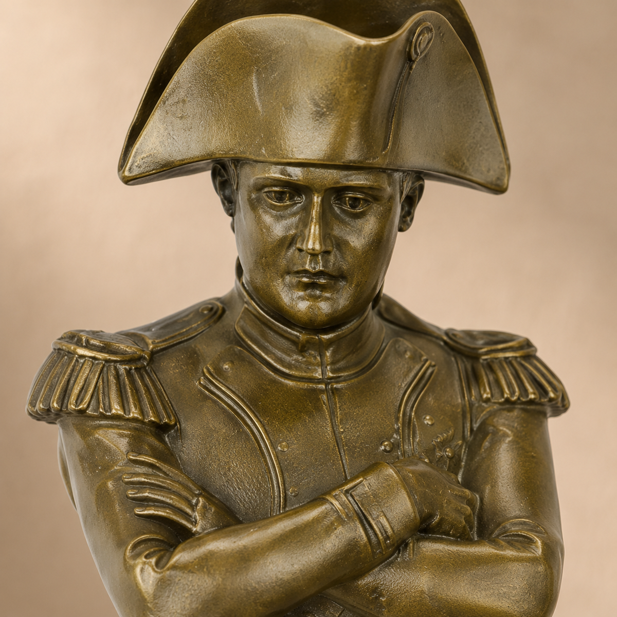 Statuette Napoléon bras croisés en bronze patiné sur marbre, vue 3