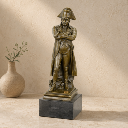 Statuette Napoléon bras croisés en bronze patiné sur marbre
