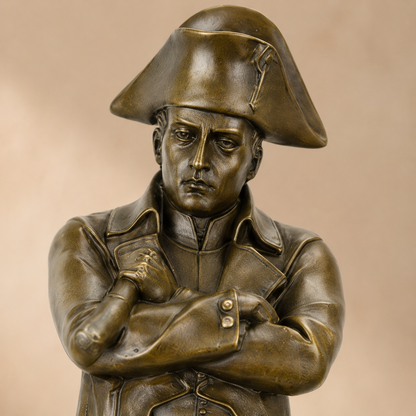 Statuette Napoléon bras croisés en bronze patiné sur marbre, vue 3