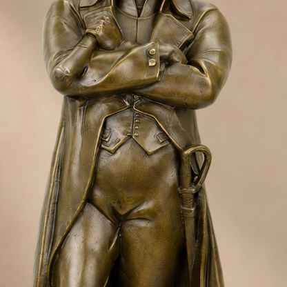 Statuette Napoléon bras croisés en bronze patiné sur marbre, vue 4
