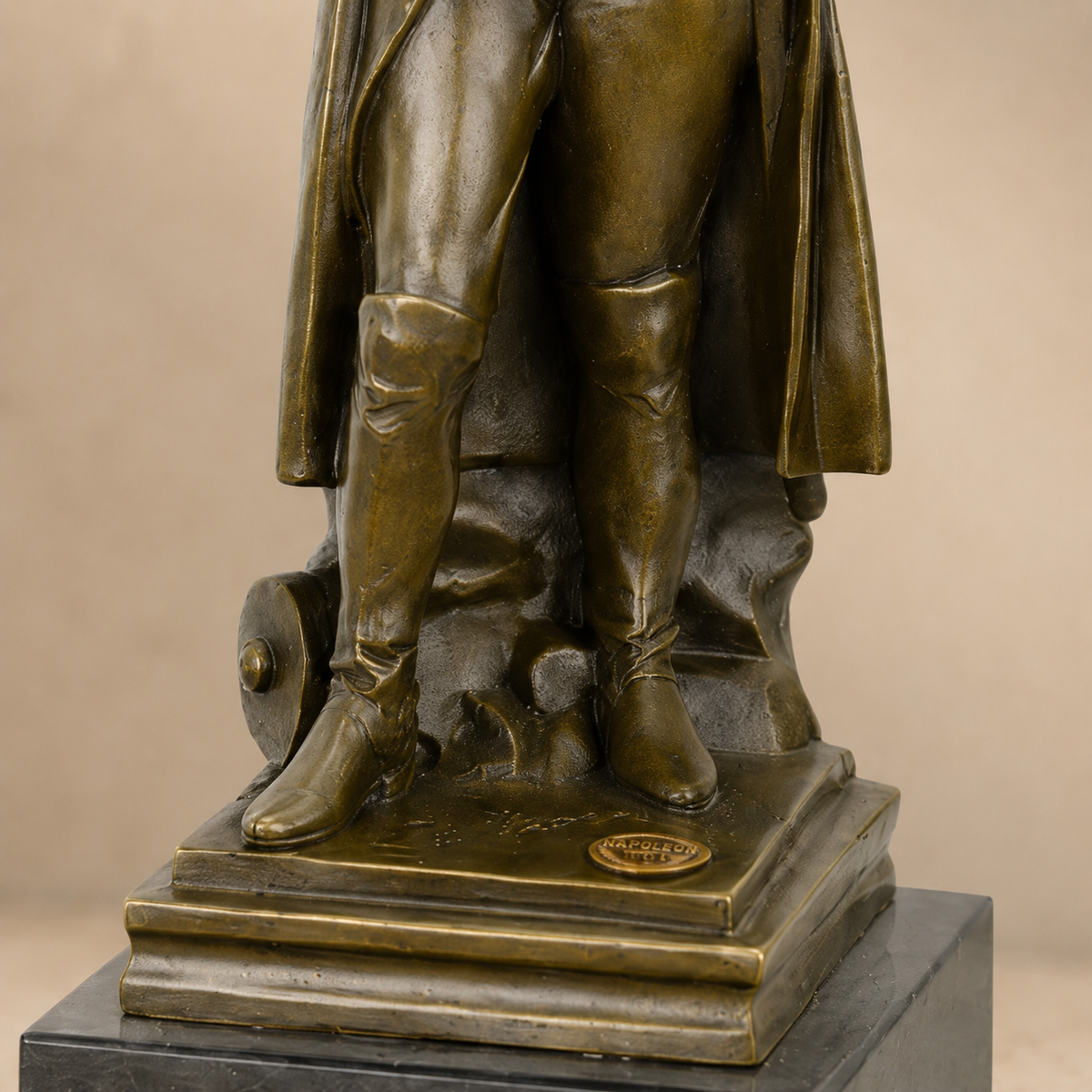 Statuette Napoléon bras croisés en bronze patiné sur marbre, vue 5