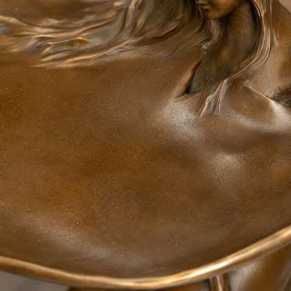 Vide-poche Art Nouveau en bronze, nymphe au nénuphar, vue 5