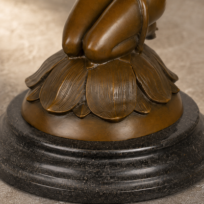 Vide-poche Art Nouveau en bronze, nymphe au nénuphar, vue 6